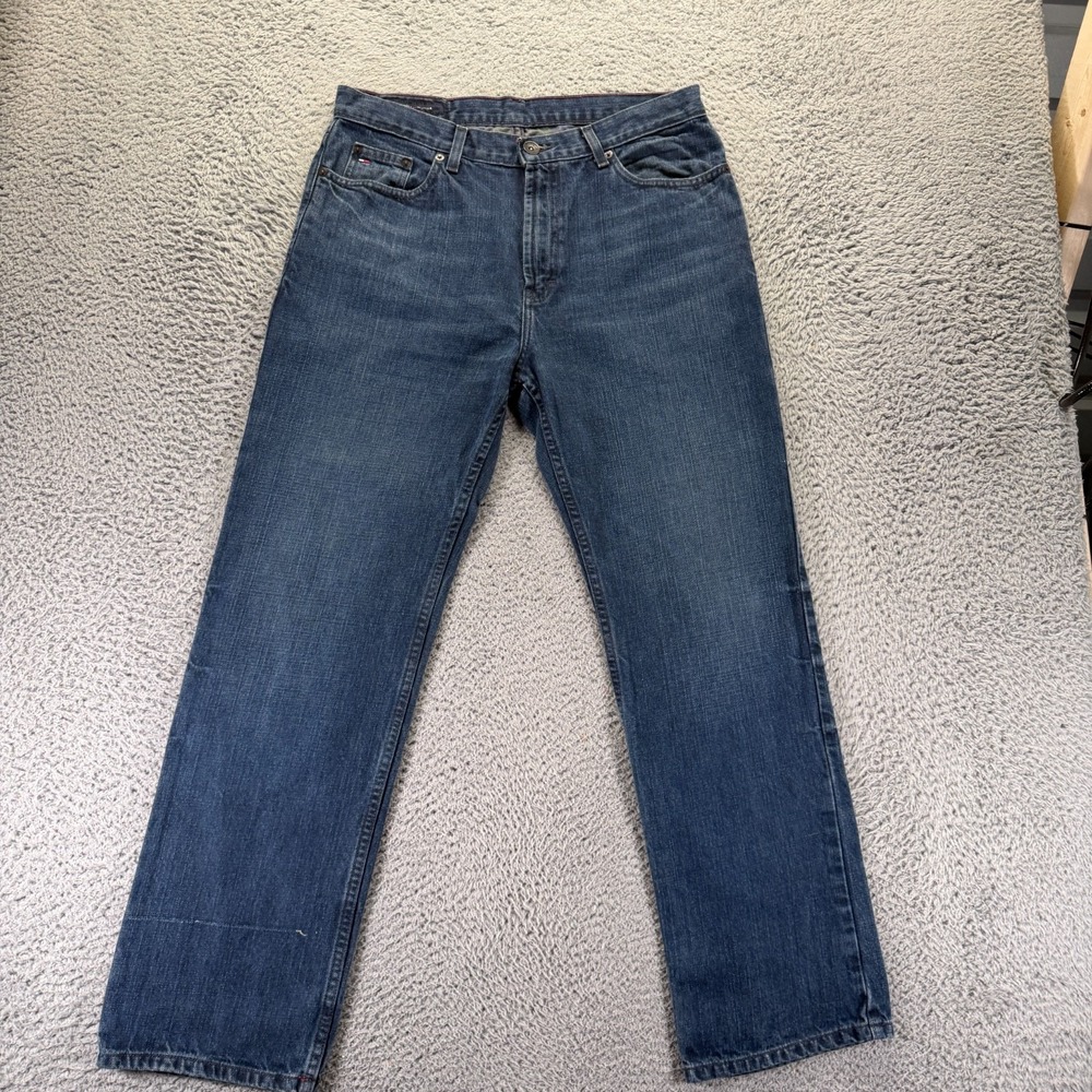Tommy Hilfiger‎ Jeans Men's 33x30 Blue Cotton Denim Straight Leg Travel Workwear